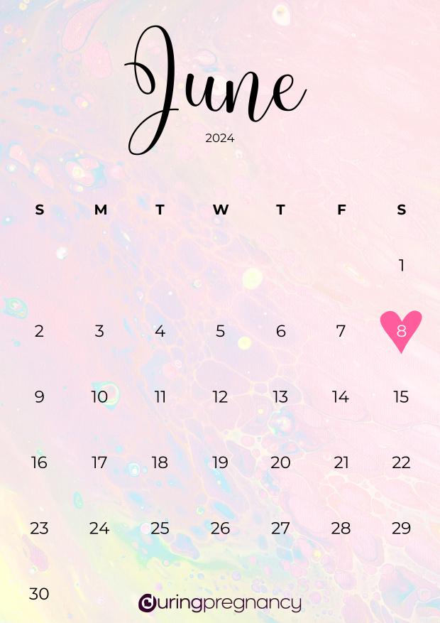Due date calendarfor June 8, 2024