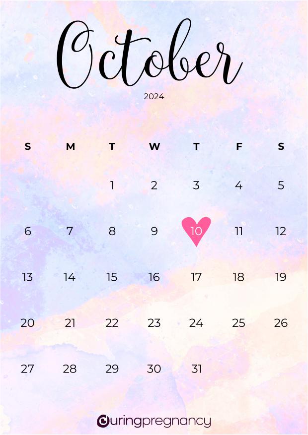 Due date calendarfor October 10, 2024