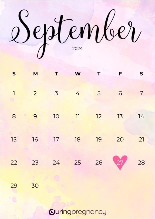 Due date calendarfor September 27, 2024
