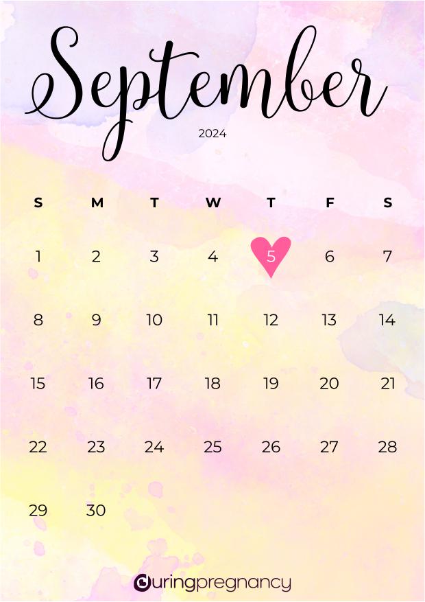 Due date calendarfor September 5, 2024