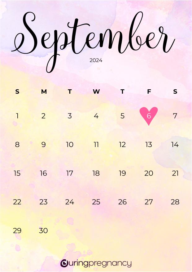 Due date calendarfor September 6, 2024